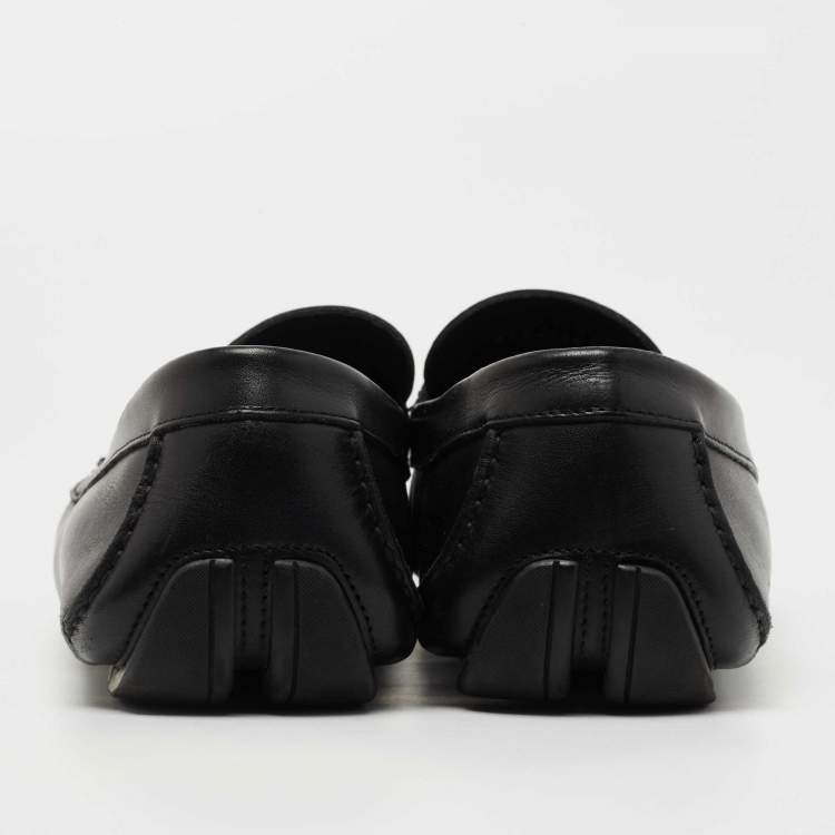 مملوكة مسبقًا Salvatore Ferragamo Black Leather Slip On Loafers Size 44