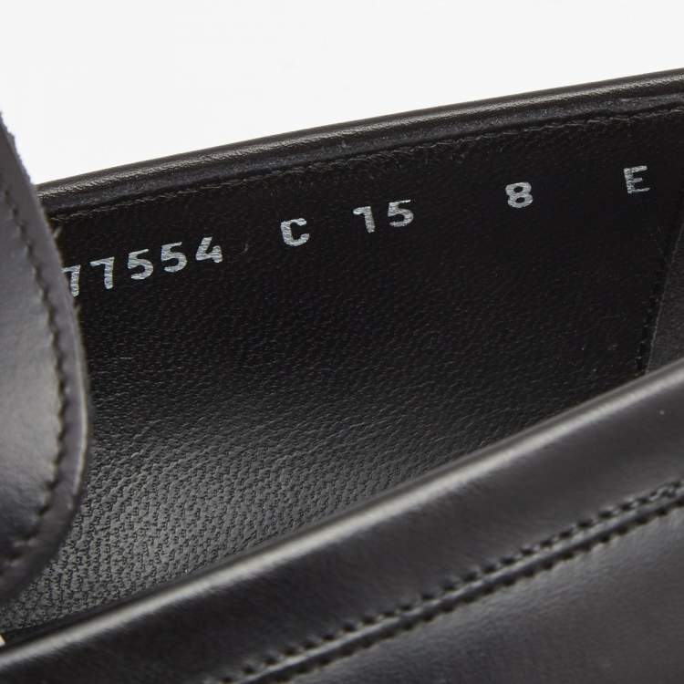 Pre Owned Salvatore Ferragamo Black Leather Gancini Bit Loafers Size 42