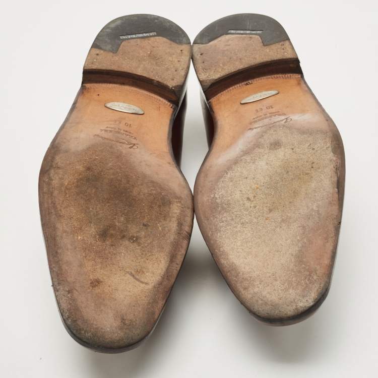 Pre Owned Salvatore Ferragamo Brown Leather Loreno Tassel Slip On Loafers Size Size 44