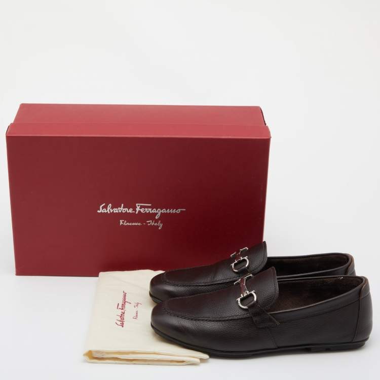 Pre Owned Salvatore Ferragamo Brown Leather Loafers Size 40.5