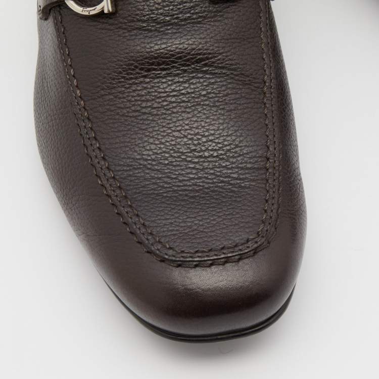 Pre Owned Salvatore Ferragamo Brown Leather Loafers Size 40.5