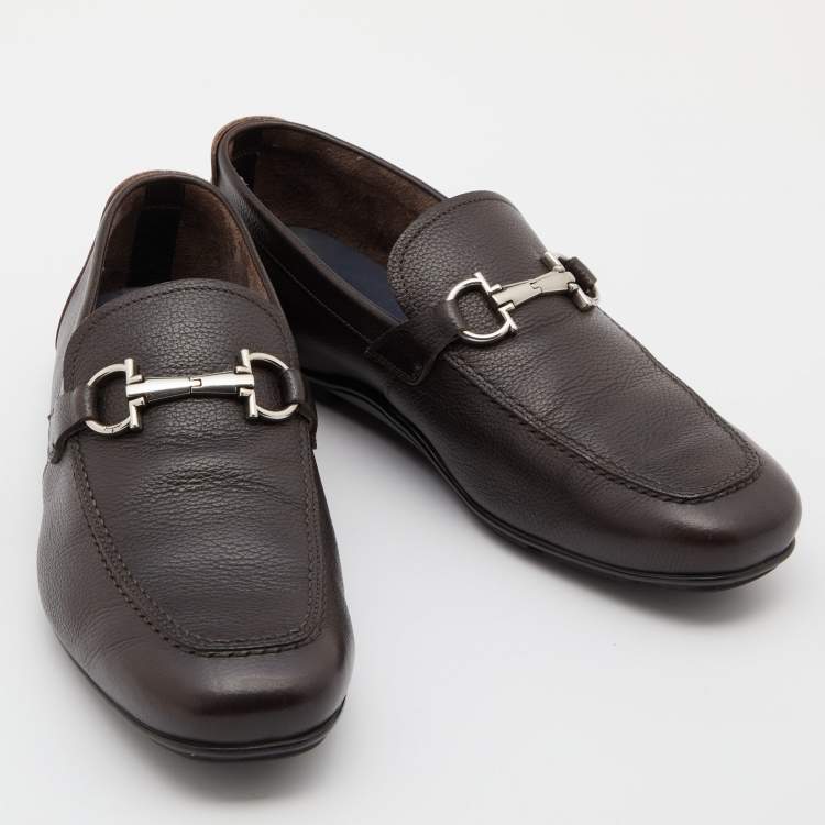 Pre Owned Salvatore Ferragamo Brown Leather Loafers Size 40.5