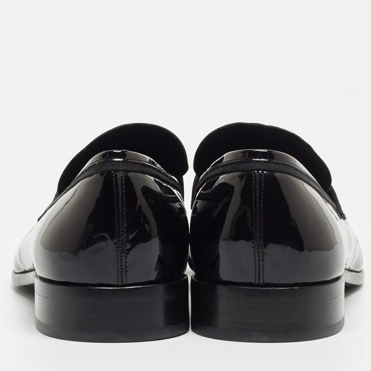 مملوكة مسبقًا Salvatore Ferragamo Black Patent Leather Antoane Loafers Size 46
