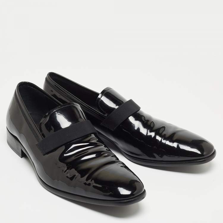 مملوكة مسبقًا Salvatore Ferragamo Black Patent Leather Antoane Loafers Size 46