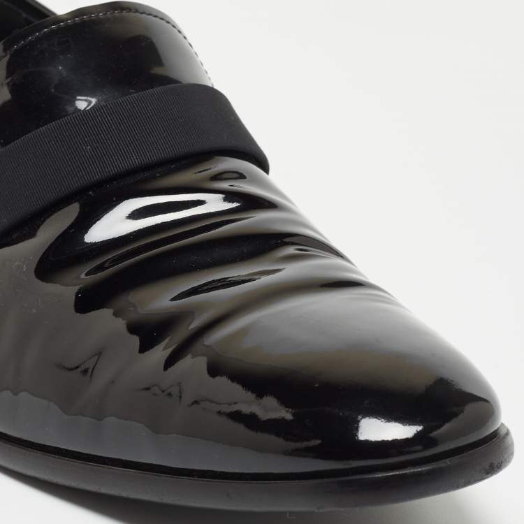 مملوكة مسبقًا Salvatore Ferragamo Black Patent Leather Antoane Loafers Size 46