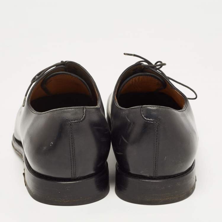 Pre Owned Salvatore Ferragamo Black Leather Lace up Bit Loafers Size 43
