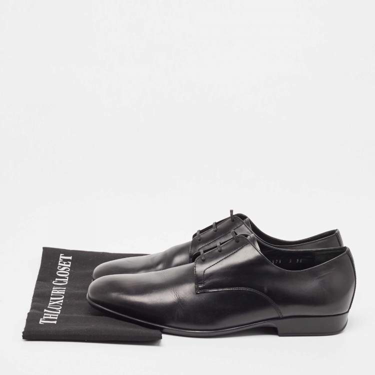 Pre Owned Salvatore Ferragamo Black Leather Lace Up Oxfords Size 43