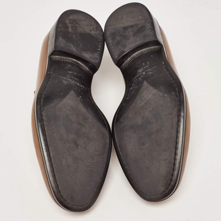 Pre Owned Salvatore Ferragamo Brown Leather Penny Loafers Size 40.5 