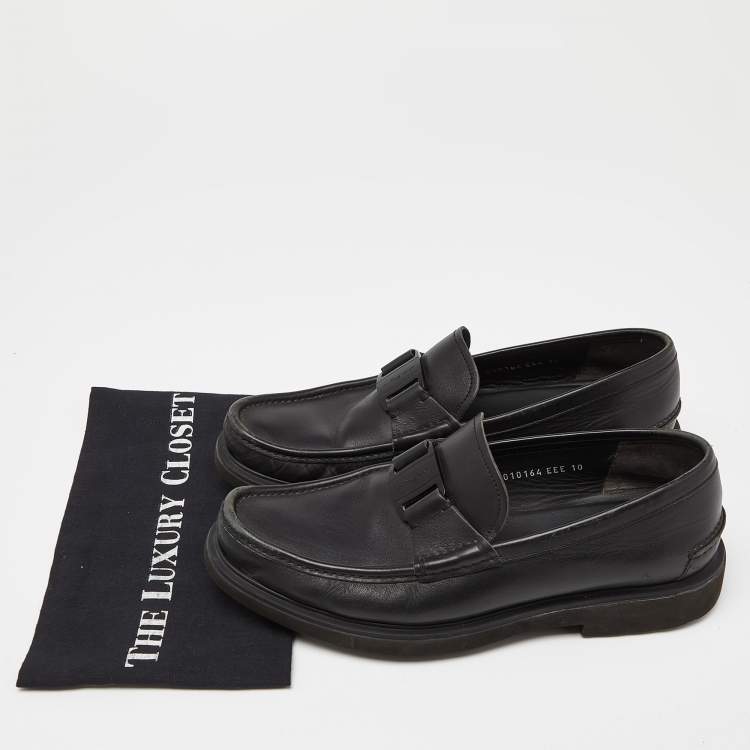 Pre Owned Salvatore Ferragamo Black Leather  Loafers Size 44