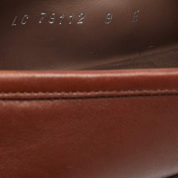 Pre Owned Salvatore Ferragamo Brown Leather Gancini Bit Loafers Size 43