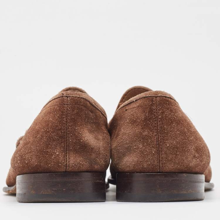 Pre Owned Salvatore Ferragamo Brown Suede Loafers Size 41.5
