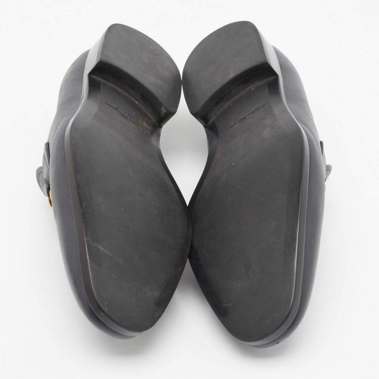 Pre Owned Salvatore Ferragamo Navy Blue Leather Mason Loafers Size 42