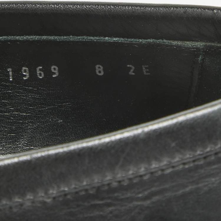 Pre Owned Salvatore Ferragamo Black Leather Gancini Bit Loafers Size 42