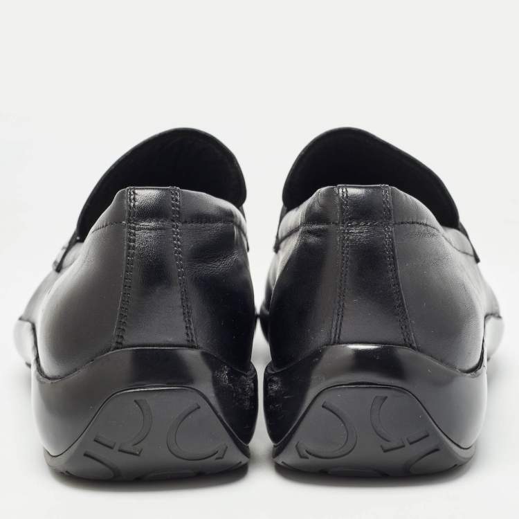 Pre Owned Salvatore Ferragamo Black Leather Penny Loafers Size 41