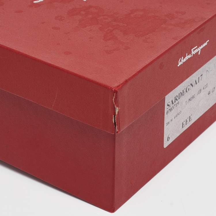 Pre Owned  Salvatore Ferragamo Brown Nubuck Leather Sardegna Loafers Size 40