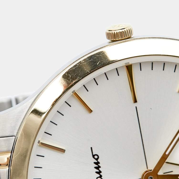 مملوكة مسبقًا Salvatore Ferragamo Silver Two-Tone Stainless Steel Slim SFDE00418 Men's Wristwatch 40 mm