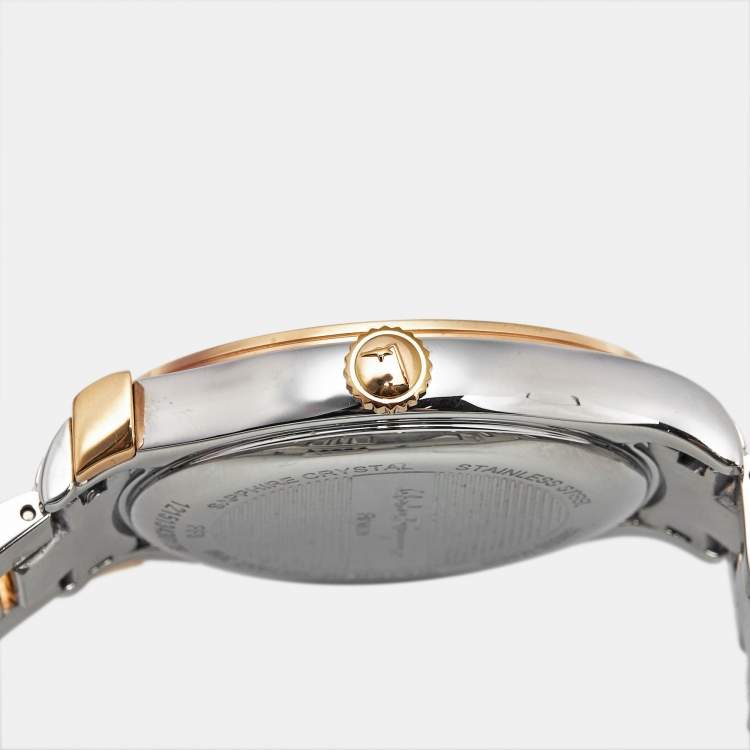 Pre Owned Salvatore Ferragamo 1898 Series FF3070014 Silver White Dial Two-Tone Stainless Steel Men's Wristwatch 40 mm