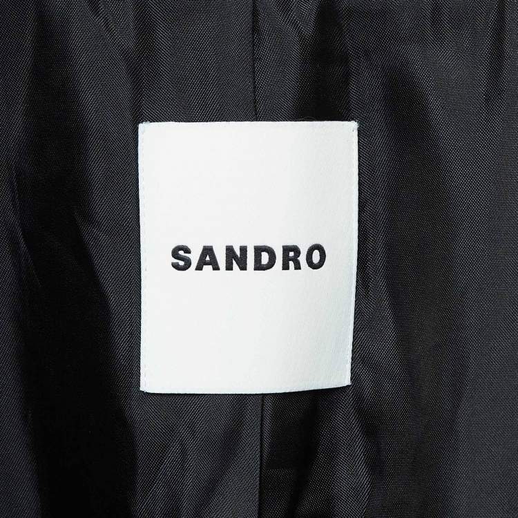Pre Owned Sandro Beige Wool Single Breasted Overcoat XL