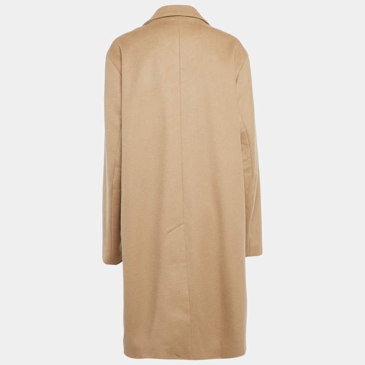 Pre Owned Sandro Beige Wool Single Breasted Overcoat XL
