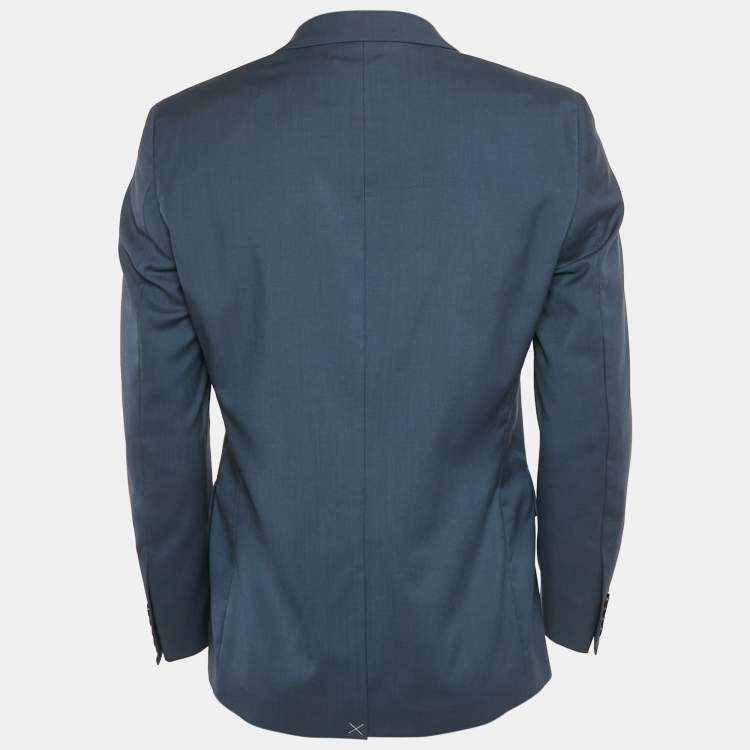 Pre Owned Sandro Blue Wool Single Breasted Blazer M