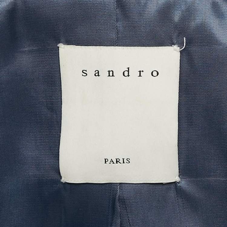 Pre Owned Sandro Blue Wool Single Breasted Blazer M