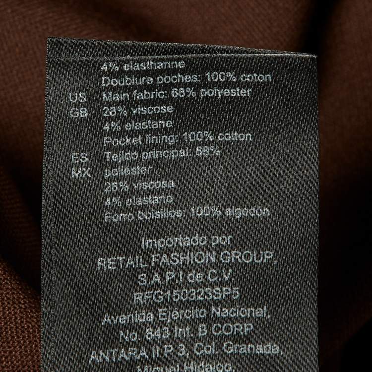 Pre Owned Sandro Brown Stretch Crepe Trousers L