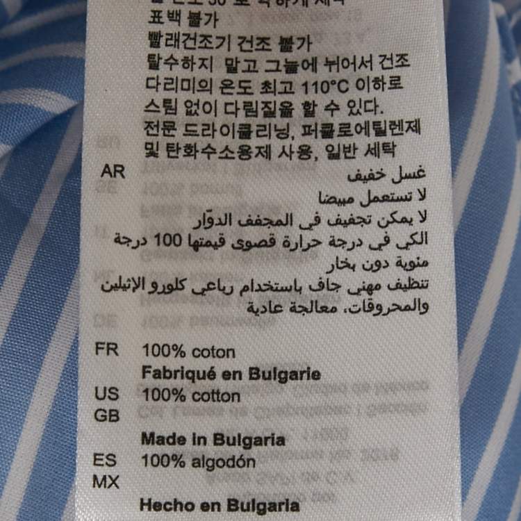 Pre Owned Sandro Blue Pinstriped Cotton Shirt M