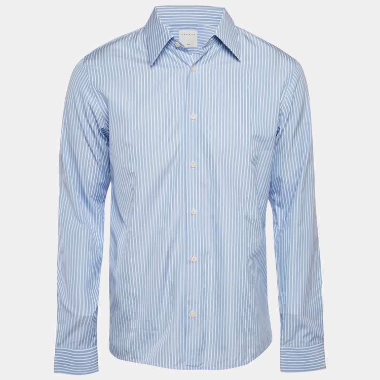 Pre Owned Sandro Blue Pinstriped Cotton Shirt M