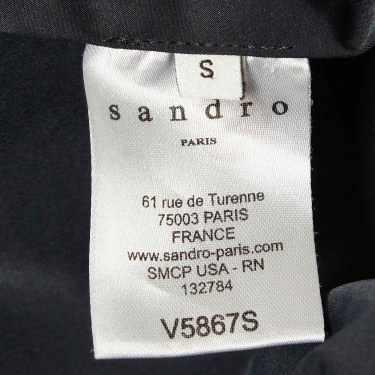 Pre Owned Sandro Navy Blue Synthetic Windy Windbreaker Jacket S