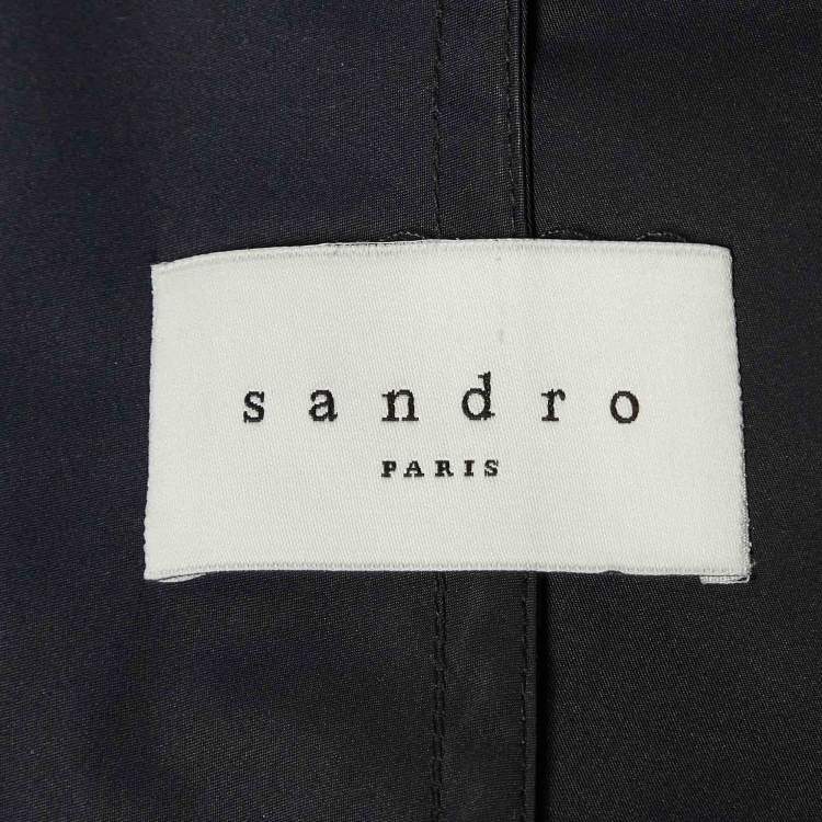 Pre Owned Sandro Navy Blue Synthetic Windy Windbreaker Jacket S