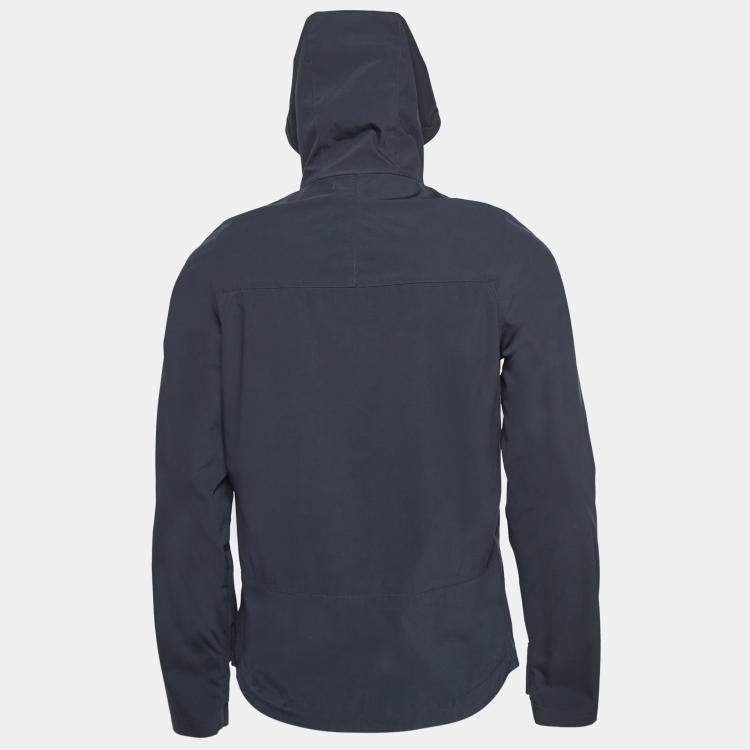 Pre Owned Sandro Navy Blue Synthetic Windy Windbreaker Jacket S