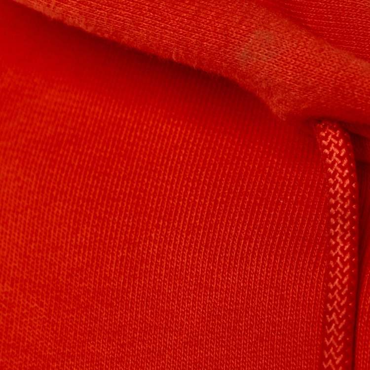Pre Owned Sandro Dark Orange Logo Embroidered Cotton Hoodie M