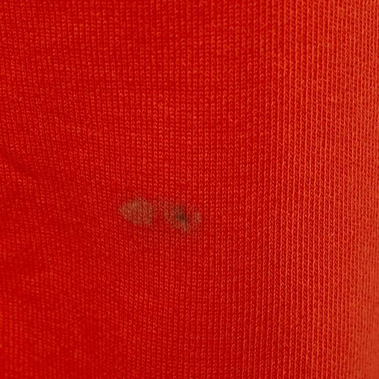 Pre Owned Sandro Dark Orange Logo Embroidered Cotton Hoodie M