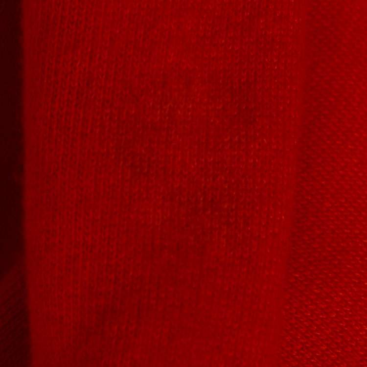 Pre Owned Sandro Dark Orange Logo Embroidered Cotton Hoodie M