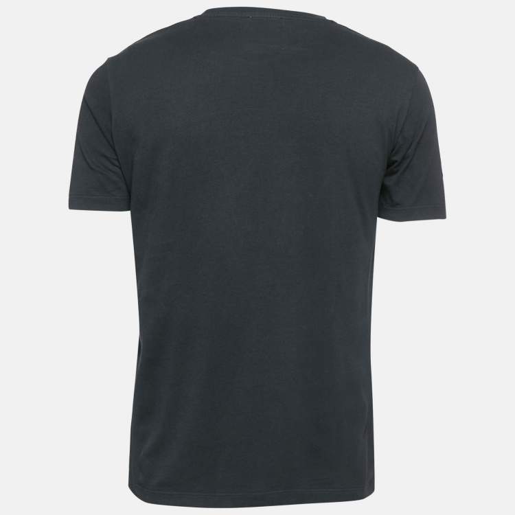Pre Owned Sandro Black Embroidered Cotton T-Shirt M