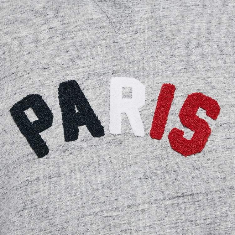 Pre Owned Sandro Grey Mélange Cotton Tufted Sweatshirt L
