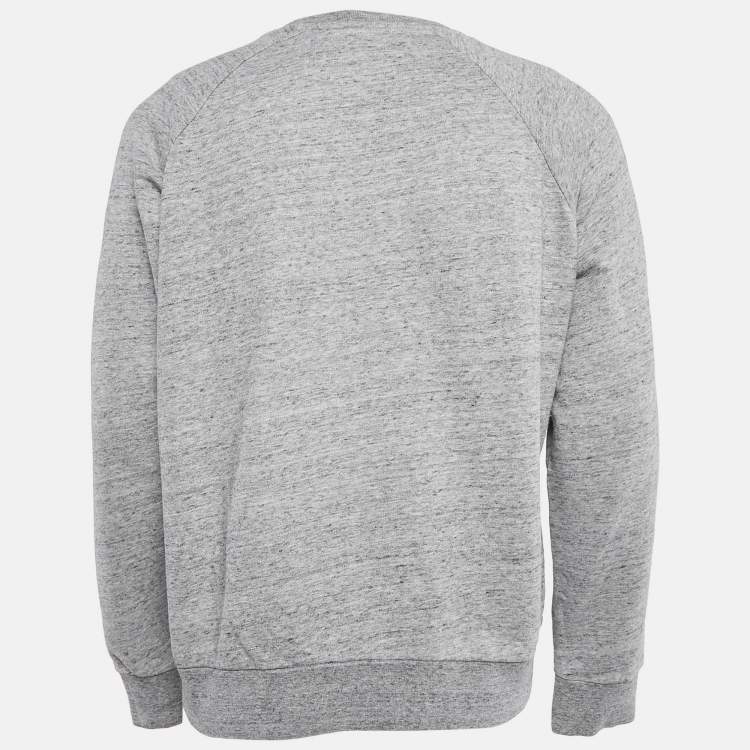 Pre Owned Sandro Grey Mélange Cotton Tufted Sweatshirt L