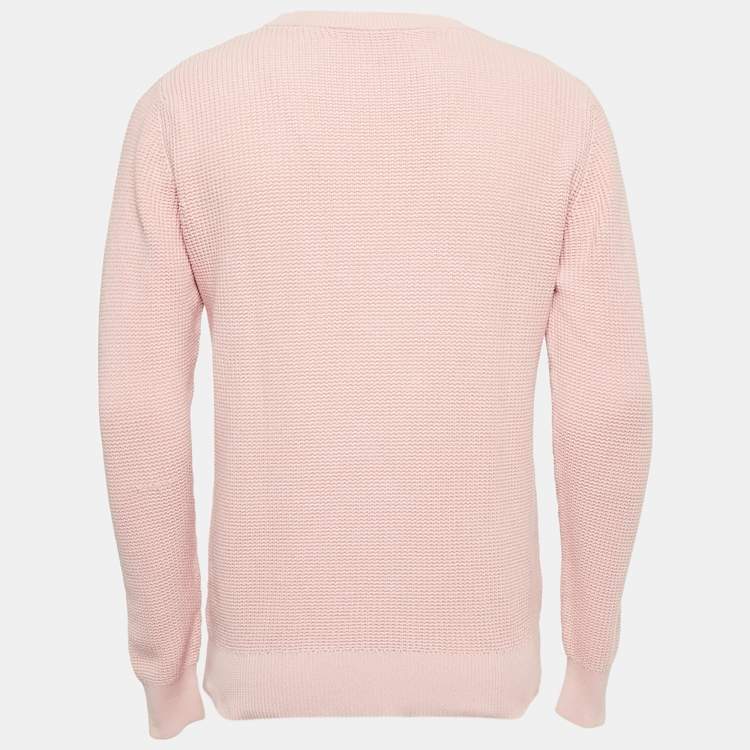 Pre Owned Sandro Pink Cotton Knit Crew Neck Jumper M