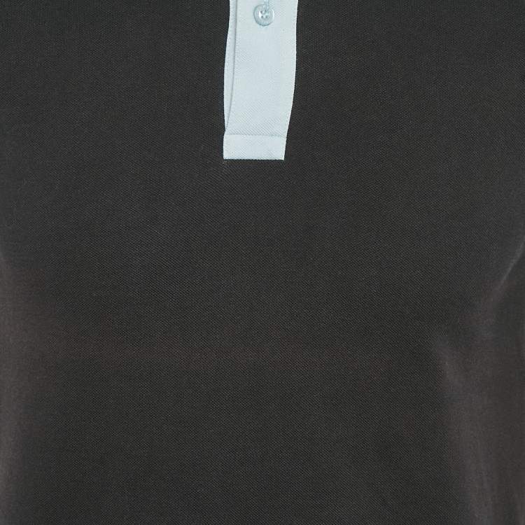 Pre Owned Sandro Navy Blue Cotton Pique Polo T-Shirt S