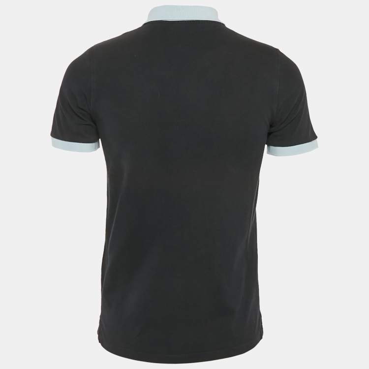 Pre Owned Sandro Navy Blue Cotton Pique Polo T-Shirt S