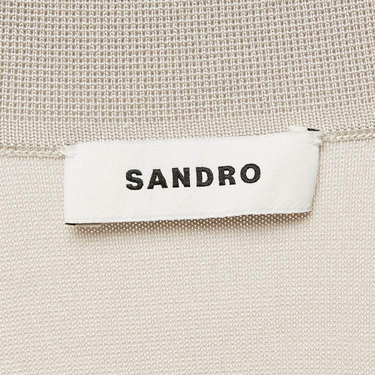Pre Owned Sandro Grey Jersey Polo T-Shirt M