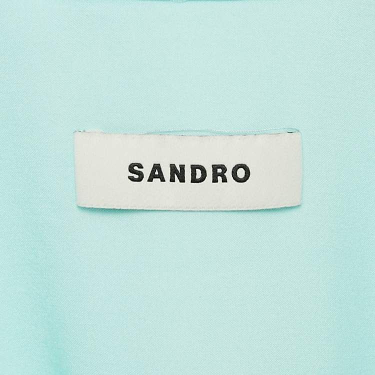 مملوكة مسبقًا Sandro Blue Starfish Print Crepe Short Sleeve Shirt S