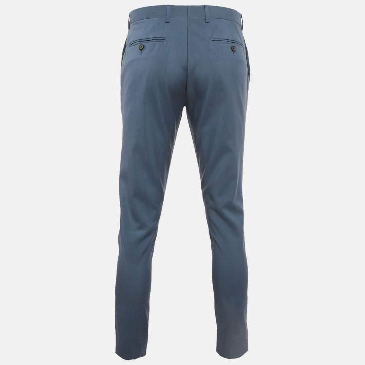 Pre Owned Sandro Blue Wool Tailored Trousers M
