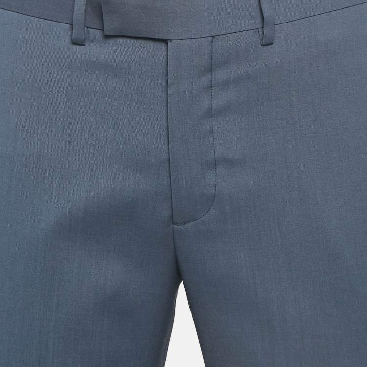 Pre Owned Sandro Blue Wool Tailored Trousers M