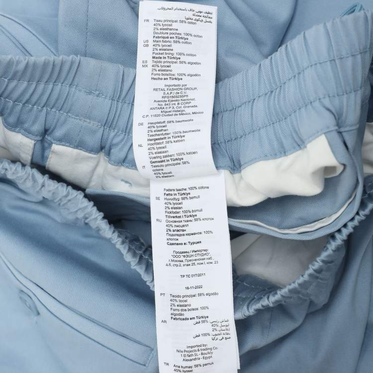Pre Owned Sandro Blue Cotton Trouser S