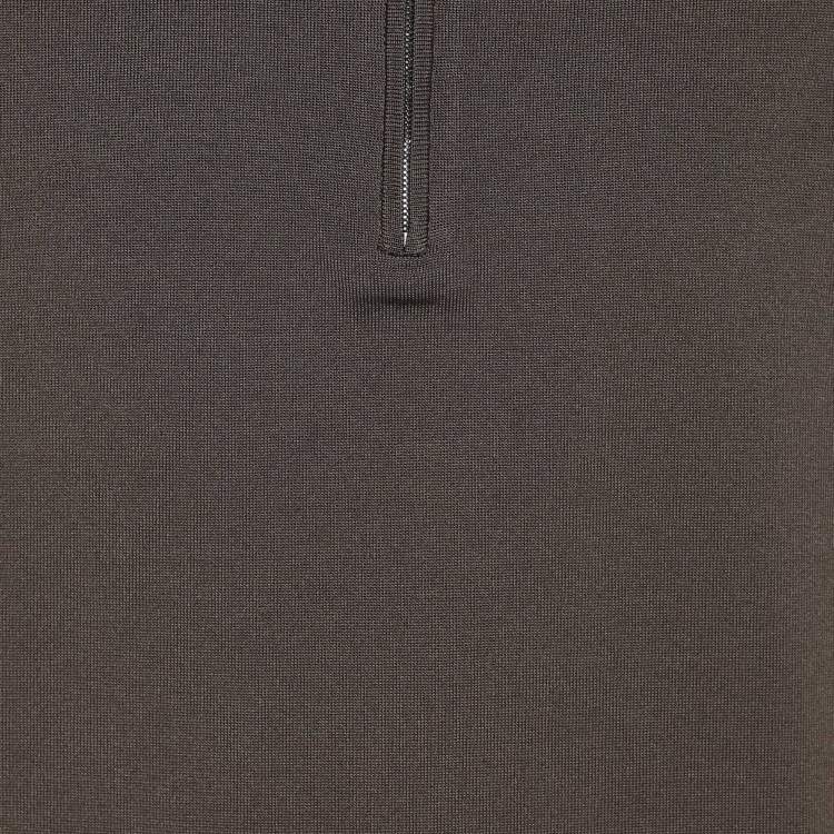 Pre Owned Sandro Grey Stretch Knit Polo T-Shirt M
