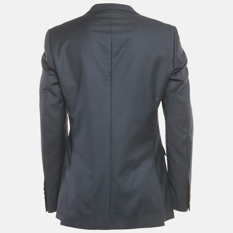 Pre Owned Sandro Navy Blue Wool Tailored Blazer L