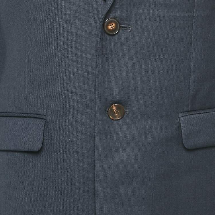Pre Owned Sandro Navy Blue Wool Tailored Blazer L