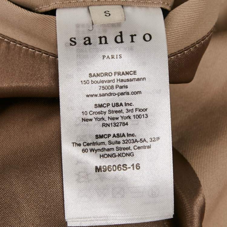 Pre Owned Sandro Beige Cotton Gabardine Trench Coat S