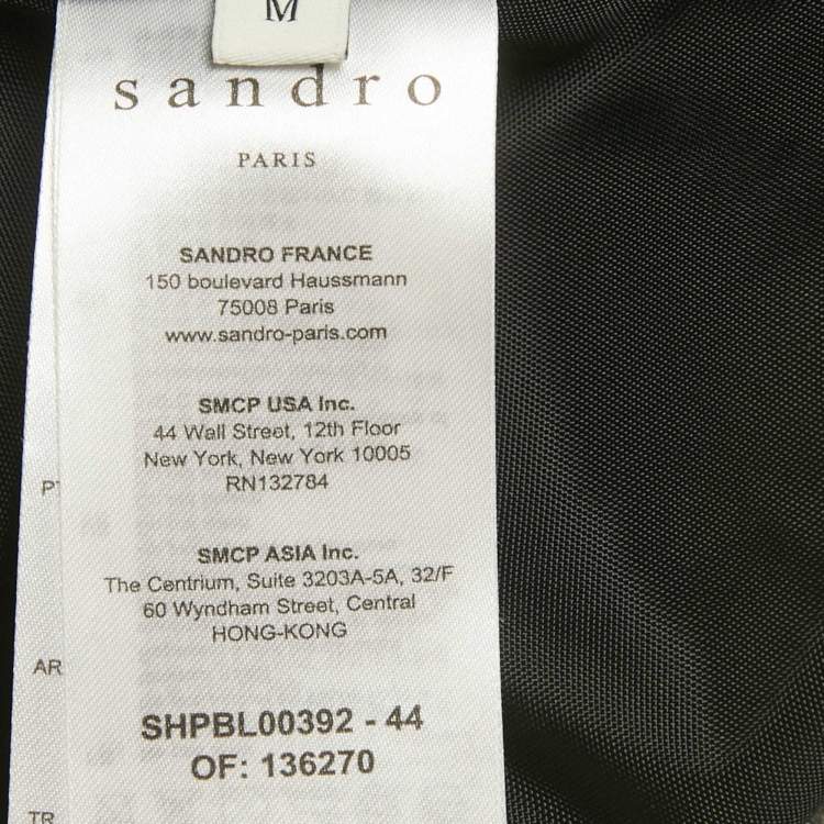 Pre Owned Sandro Navy Blue Twill Technical Fabric Hooded Jacket M